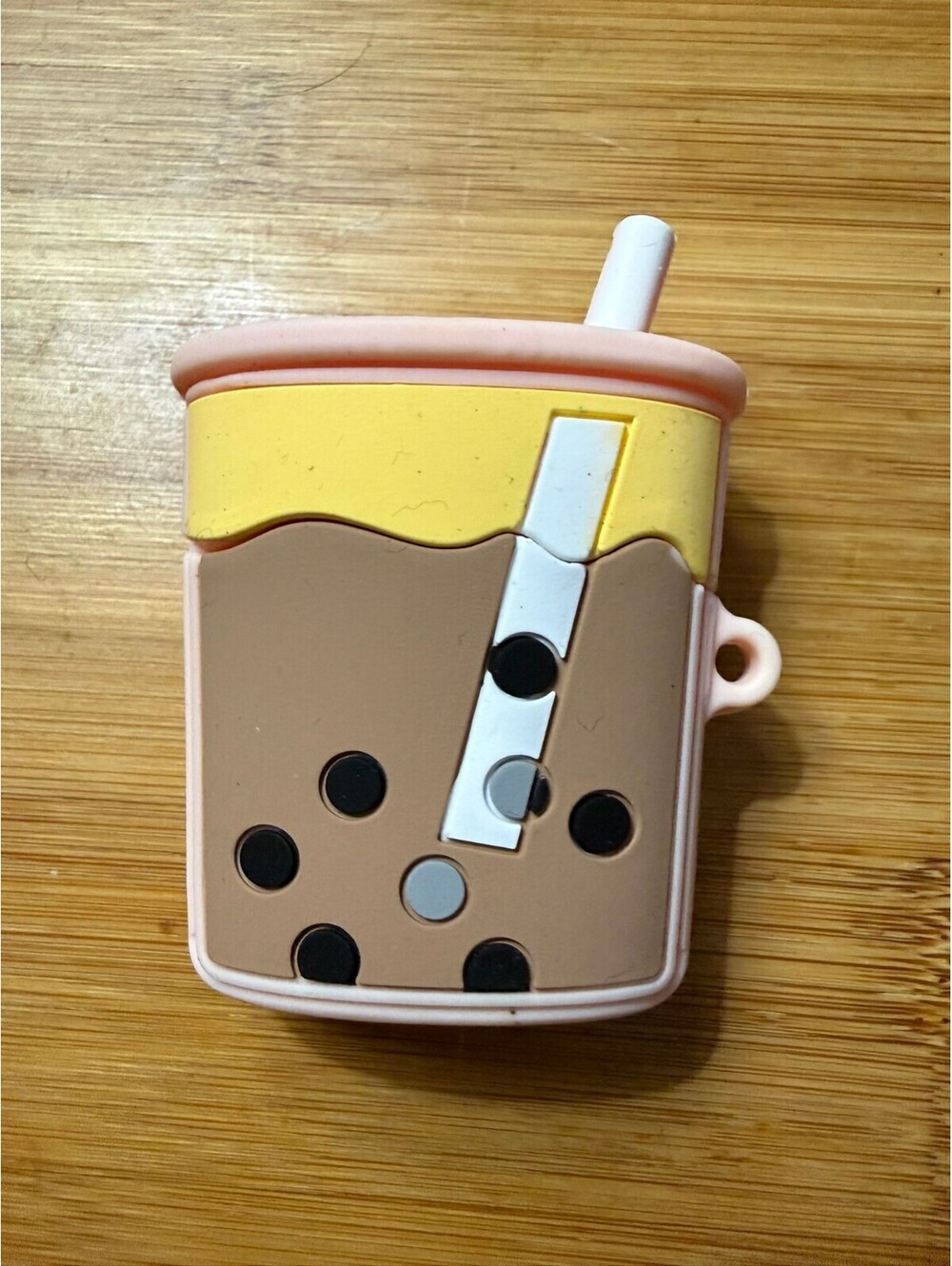 Brown Bubble Tea Cup Silicone Keychain Airpods gen 1 -2 case or bag charm